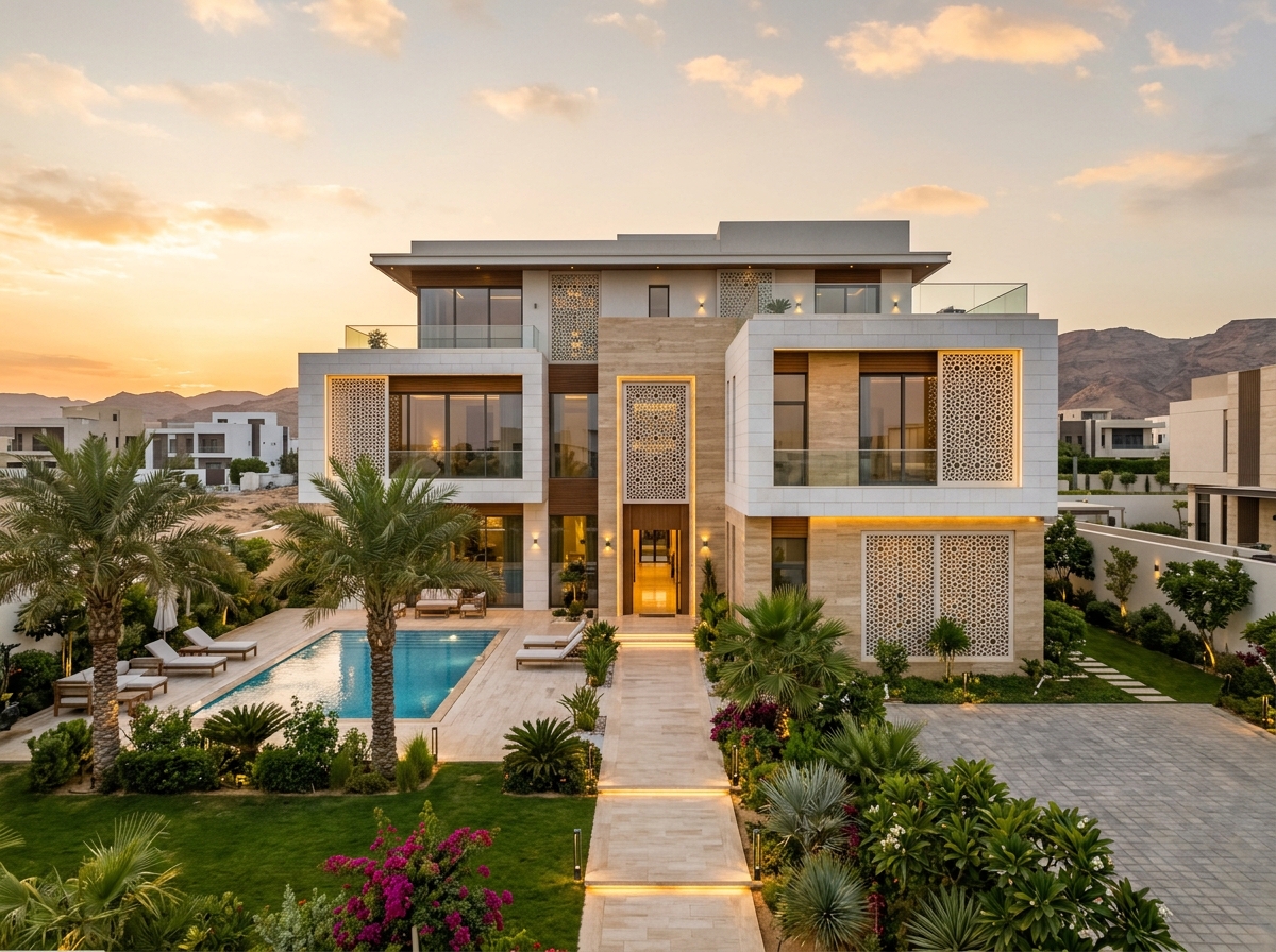 مشروع فيلا سكنية فاخرة منجزة من قبل عنان رزق للمقاولات